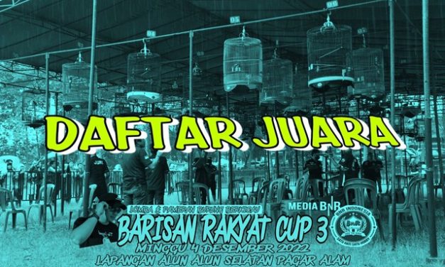 DAFTAR JUARA BARISAN RAKYAT CUP 3 – PAGAR ALAM (4/12/2022