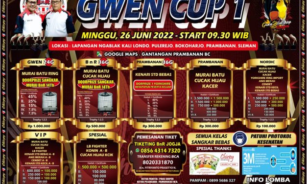Brosur Gwen Cup 1 Prambanan Sleman Yogyakarta (15/04/2022)