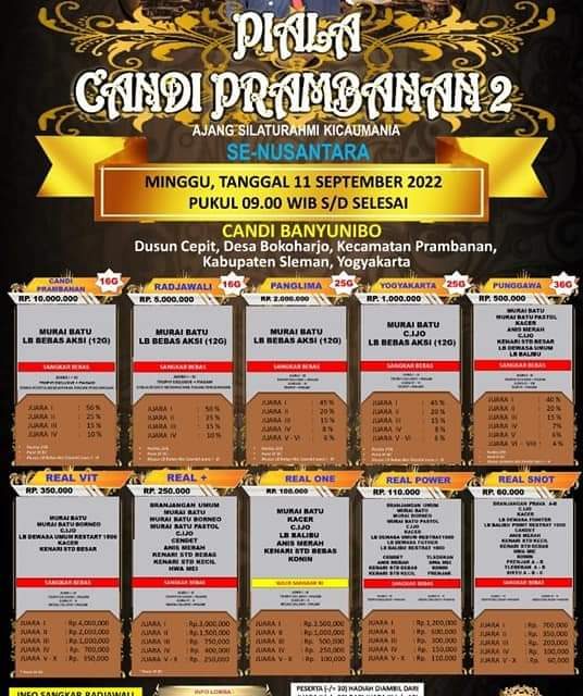 Brosur Piala Candi Prambanan 2 Yogyakarta (07/08/2022)