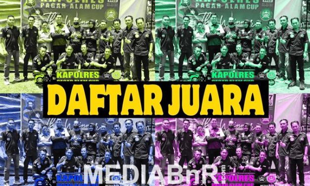Daftar Juara Kapolres Cup Pagar Alam (27/3/2022)